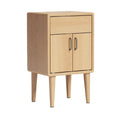 Modern Wooden Nightstand with Drawer and Shelf Storage