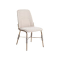 Modern Upholstered Dining Chair with Metal Frame and Rope Details