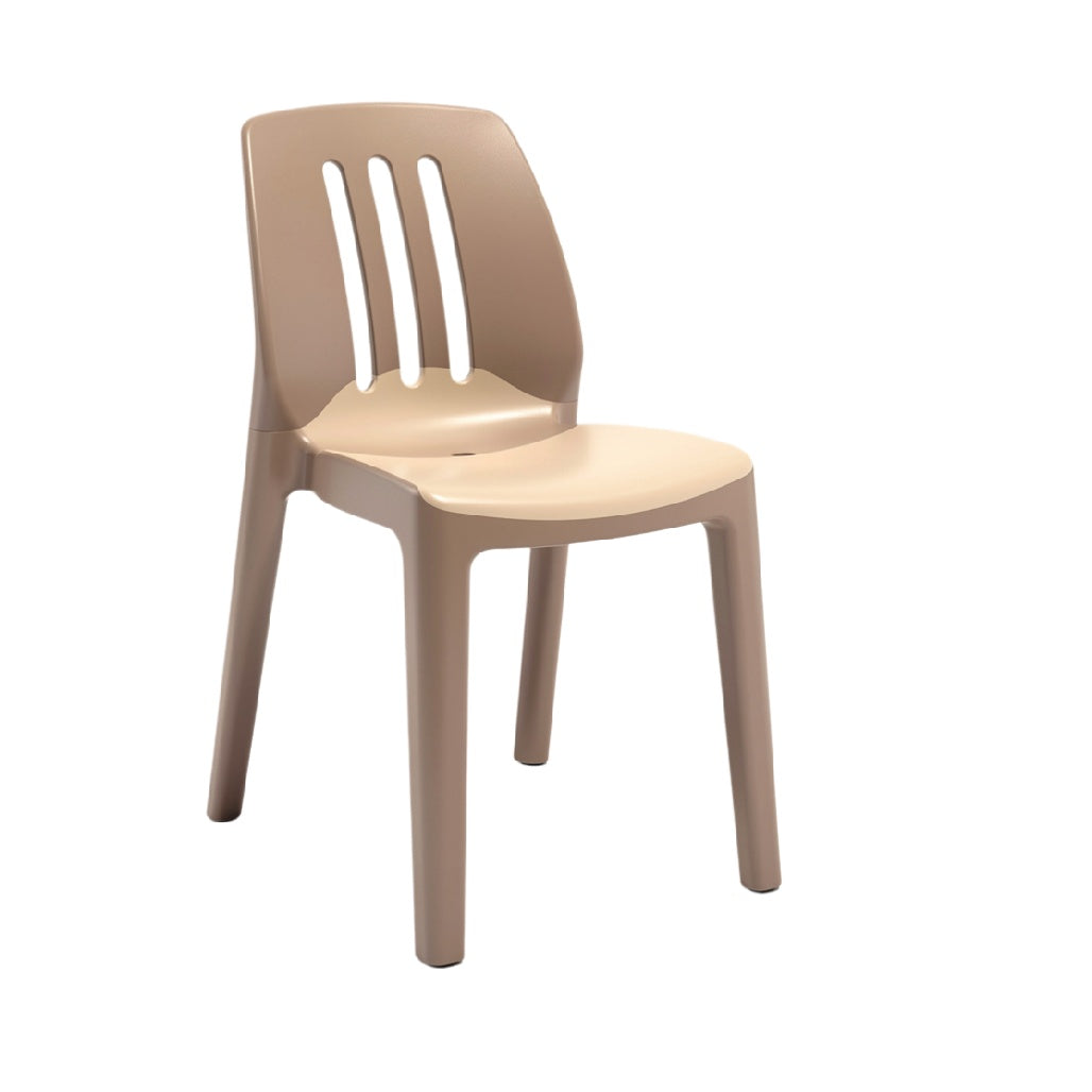 Contemporary Stackable Plastic Chair with Ergonomic Design